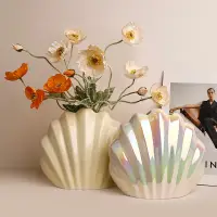 在飛比找蝦皮商城精選優惠-小紅書ins風貝殼陶瓷花瓶擺件客廳插花餐桌裝飾品跨境供貨