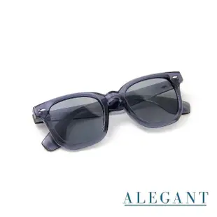 【ALEGANT】曦夏冰晶灰時髦日常威靈頓粗框輕量TR90寶麗來偏光墨鏡/UV400太陽眼鏡(坎城的鎂光焦點)