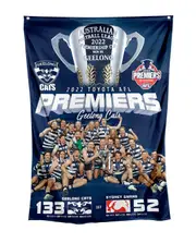 Geelong Cats 2022 Premiers Premiership AFL Team Image Wall Flag