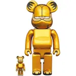 BE@RBRICK GARFIELD GOLD CHROME VER. 金色加菲貓100% & 400%