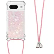 YB Quicksand Series-4 for Google Pixel 8 Soft TPU Case Flowing Waterfall Phone Cover with Lanyards