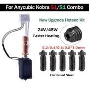 For Anycubic Kobra S1/S1 Combo 3D Printer Hotend Kit Harded Steel Nozzle 0.2-1.0