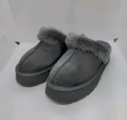 New UGG Women's Disquette Slippers Charcoal Suede Size 7
