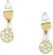 [JewelryWeb] 14k Yellow Gold CZ Simulated Diamond Fancy Drop Screw Back Earrings 15x5mm Stud Earring for Women