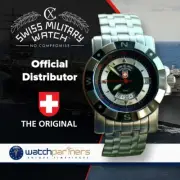 CX SWISS MILITARY GRENADIER GMT WATCH 40mm CASE 20ATM BLACK DIAL