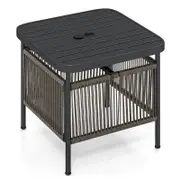 Costway PE Rattan Side Table Patio Square Coffee Table