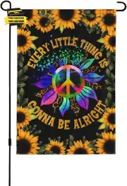 World Peace Sign Garden Flag for outside 12"X18" Yard Flag Decoration Banner Dec