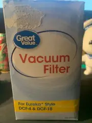 NEW Damaged Box GREAT VALUE VACUUM FILTER FOR EUREKA STYLE DCF-4 & DCF-18