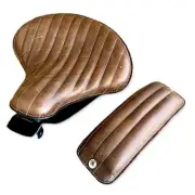 2010-2022 Harley Sportster Seat Spring Solo Brown Dist Tuck Roll Leather Chopper