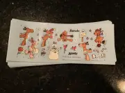 HUGE LOT 45 VTG 80's HALLMARK STICKERS SHEETS RHONDA & RODNEY REINDEER CHRISTMAS