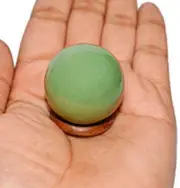 Natural Green Jade Crystal Stone Ball For Reiki Healing