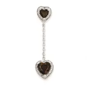 Sterling Silver Diamond Smoky Quartz Pendant