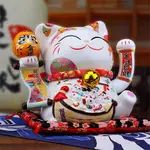 【金石工坊】財源廣進七福神招手貓(高26CM)搖手招財貓 達摩 開店送禮 開業禮品 陶瓷開運風水擺飾