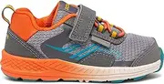 [Saucony] Wind Shield Alternative Closure Jr Sneaker, Grey/Orange/Blue, 5.5 US Unisex Little Kid