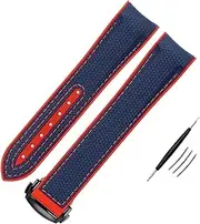 [BKUANE] Nylon Silicone Watch Strap For Omega Watch Band 20mm 21mm 22mm Silicone Watchband Folding Clasp Curved End Wristwatches Belt With Logo