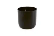 Metal Cup with Candle (Black) - 9x9cm