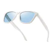 Polarised Sunglasses with UV400 Protection, Clear Frame and Purple Lens clear/purple
