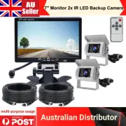 7" TFT LCD Monitor + 2x IR LED Reversing Backup Camera Car Rear View 4 Pin Kit