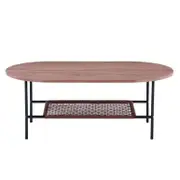 Hakkas Oval Rope Shelf Coffee Table - Walnut