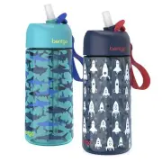 Rocket Shark Kids Water Bottle 15oz Leak Proof Durable BPA Free Tritan