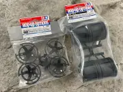 RARE TAMIYA 1/10 WR-02 DEEP GRAY COMICAL OFF-ROAD BUGGY FRONT AND REAR WHEEL SET