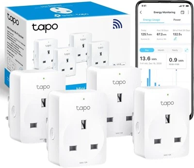 P110 (4-Pack) Smart Plug, WiFi Plug, Energy Monitoring, Electricity Usage Monit