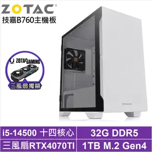 技嘉B760平台[鉑金泰坦]i5-14500/RTX 4070TI/32G/1TB_SSD