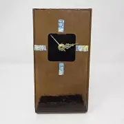Fused Glass Clock Battery Operated Jenel Art OOAK Artist Made Desk Shelf