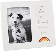 [Hallmark] ‘The Love of a Friend’ Pet Memory Picture Frame - Ceramic Photo Frame - 4 x 6 Inch with Rainbow Design