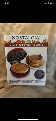 **NEW** Nostalgia MyMini Turkey Waffle Maker Compact