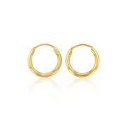 9ct Gold 11mm Plain Sleepers
