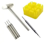 6Pcs Smartwatch Belt Link Remover Tool with Hammer and Pins Strap Holder