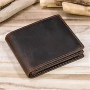 [DLUXCA] Two-fold Wallet Wallet Retro Zipper Coin Purse Casual Business Men's Multi-Card Wallet