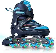 Adjustable Inline Skates for Kids and Adults with Full Light Up Wheels – Outdoor Roller Blades, Roller Skates for Girls and Boys, Men and Adult Women