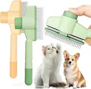 2 Pieces Cat Grooming Comb, Pet Hair Removal Comb with Epilation Button, Flea Comb for Dogs with Short Hair, Cleaning Loose Hair