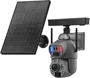 6MP 36x Zoom Solar Camera 4G SIM Outdoor Security Camera Surveillance PTZ Camera with Built-in 20000mA Battery(4G Camera 32GB)