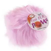Pepperell Braiding Faux Fur Pom With Loop-Pink FFPALL-11