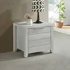 Cielo 2 Drawers Bedside Table White Ash Colour Storage Cabinet Lamp