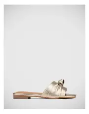[Wittner] Dua Metallic Pebbled Leather Slide in Gold
