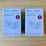 2 NEW TP-Link Kasa Smart Wi-Fi Mini Plug With Energy Monitoring w Alexa & Google