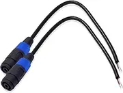YARCHONN Speakon Speaker Female Bare Wire Cable Open End, Speakon Connector Adapter to Pigtail Wire, 1.64FT Speaker Wire Audio Cord to Speakon Connector Twist Lock for Audio Devices (2pcs) (Female)