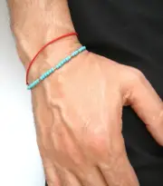 turquoise gemstone beads bead 14 K solid gold tube bracelet natural blue bangle