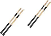 ifundom 2pcs Pair Wood Drum Drumstick Rod Folk Music Stick Drum Brushes Drum Stick Brush Percussion Sticks Musical Instrument Drum Stick Jazz Drum Brush Mallets Jazz Drum Stick Hand Bamboo