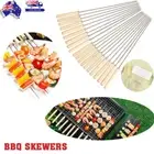 Stainless Steel Metal Flat Barbecue Skewers Cooking Kebab Skewers Handle