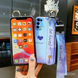 水彩愛心 iPhone6plus手機殼腕帶 iPhone7 i8 i6s SE2 plus 手機殼防摔 全包保護殼掛繩