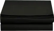 Premium Hotel Quality 1-Piece Flat Sheet, Luxury & Softest 1500 Thread Count Egyptian Quality Bedding Flat Sheet, Wrinkle, Stain and Fade Resistant, California King, Black