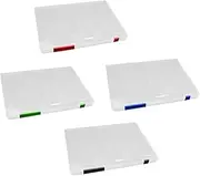 Gadpiparty 4Pcs Document File Storage Box Transparent Portable Organiser with Compartments for Office and School for File Organization and Easy Access