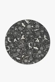 185' Round | Machine Washable Runner Rug | Kid & Pet Friendly | Indoor Rug | Witchcraft Rug | Ruggable