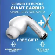 Portable GIANT Earbud Wireless Bluetooth SPEAKER & CLEANER KIT BUNDLE
