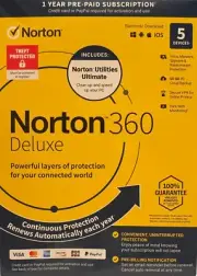 Norton 360 Deluxe for 5 Devices/1 Year + Norton Utilities Ultimate